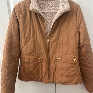 Love Tree Tan Quilted Teddy Jacket